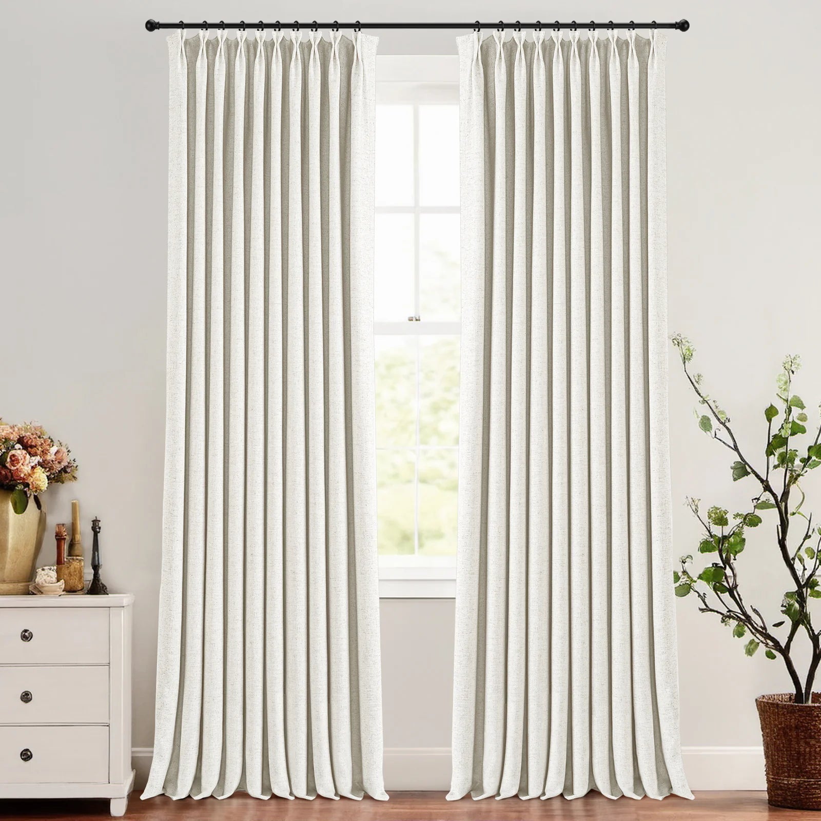 Skyler Linen Blackout Curtain Pleated