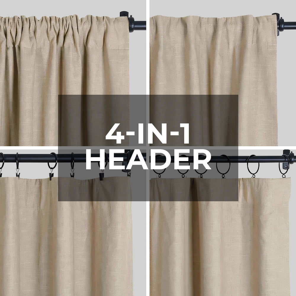 Skyler Linen Blackout Curtain Pleated