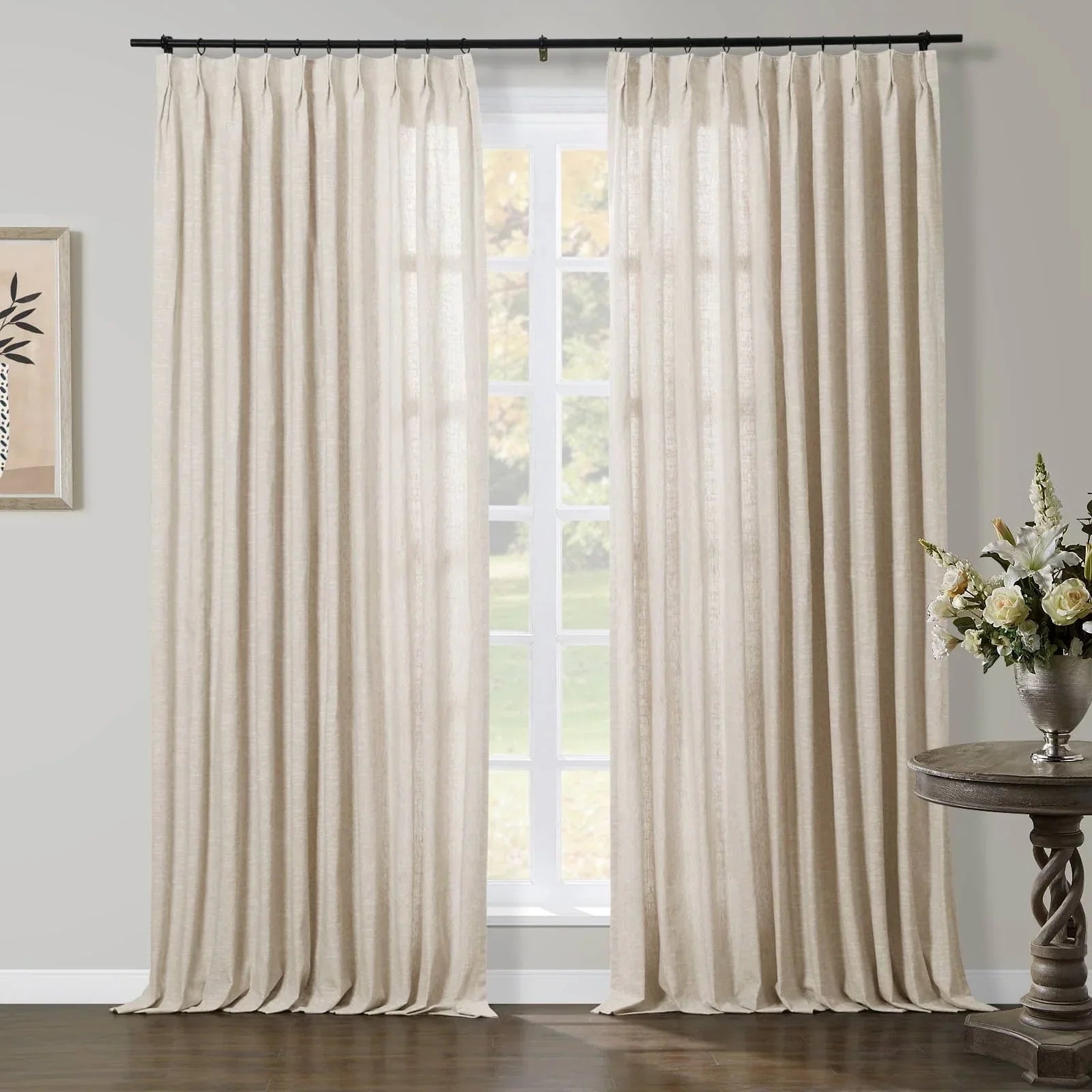 Aira Premium Linen Cotton Curtain Pleated