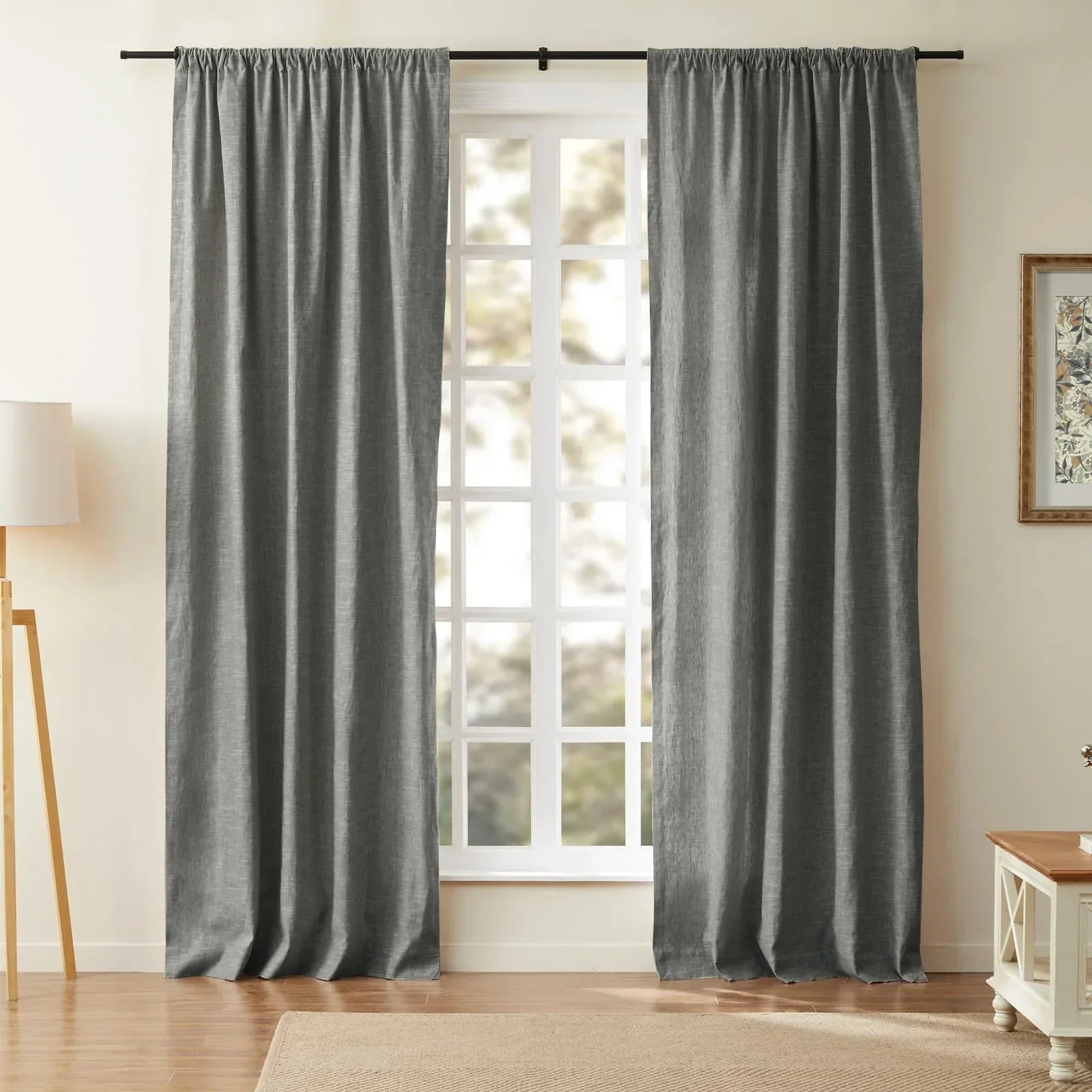 Aira Minimalist Linen Cotton Curtain Soft Top