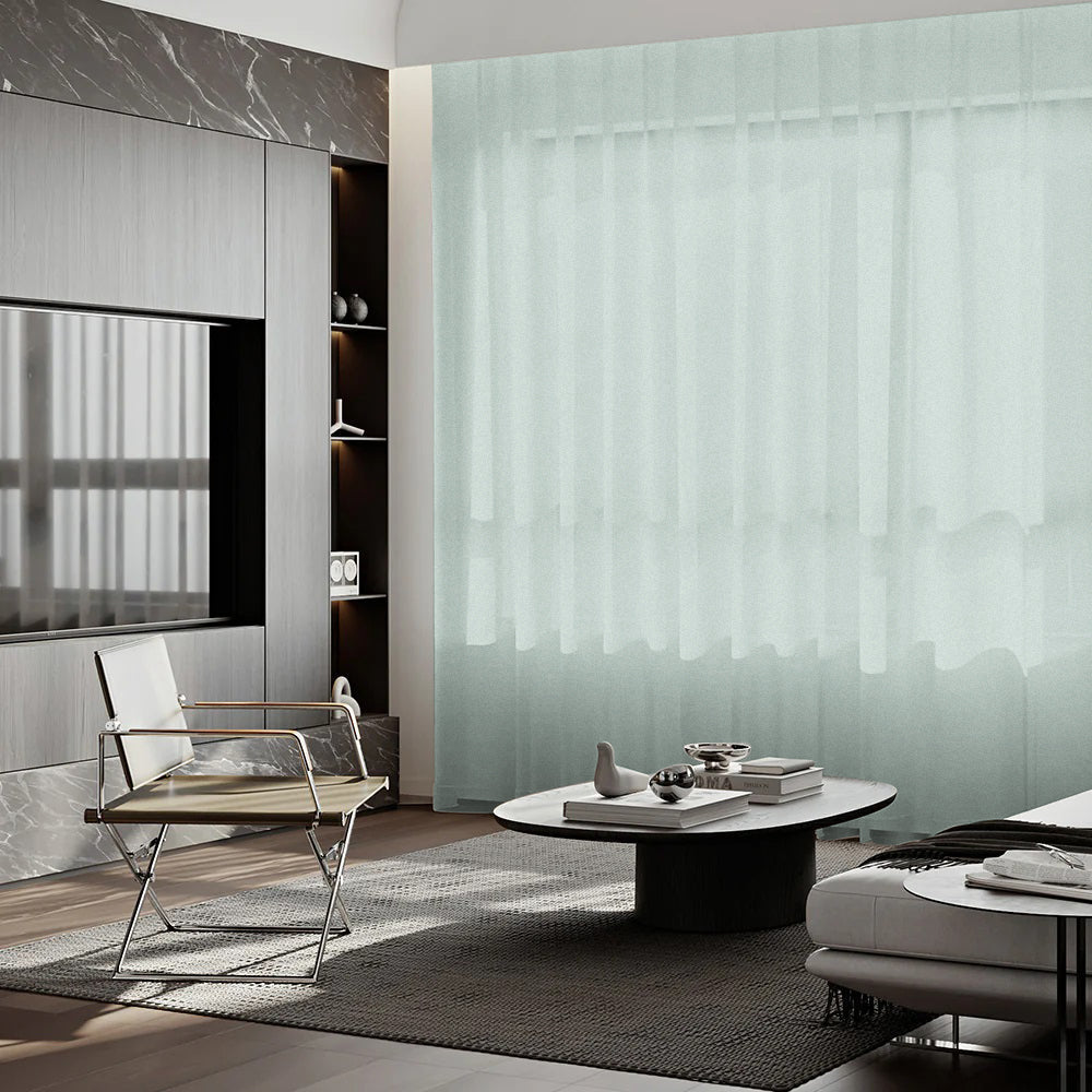 Sunny Linen Blackout Ripple Fold Curtain with Track Kit