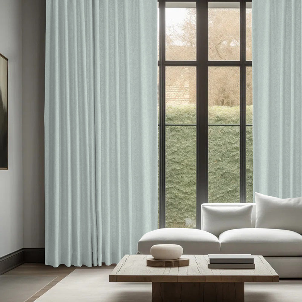 Skyler Linen Ripple Fold Curtain with Track Kit