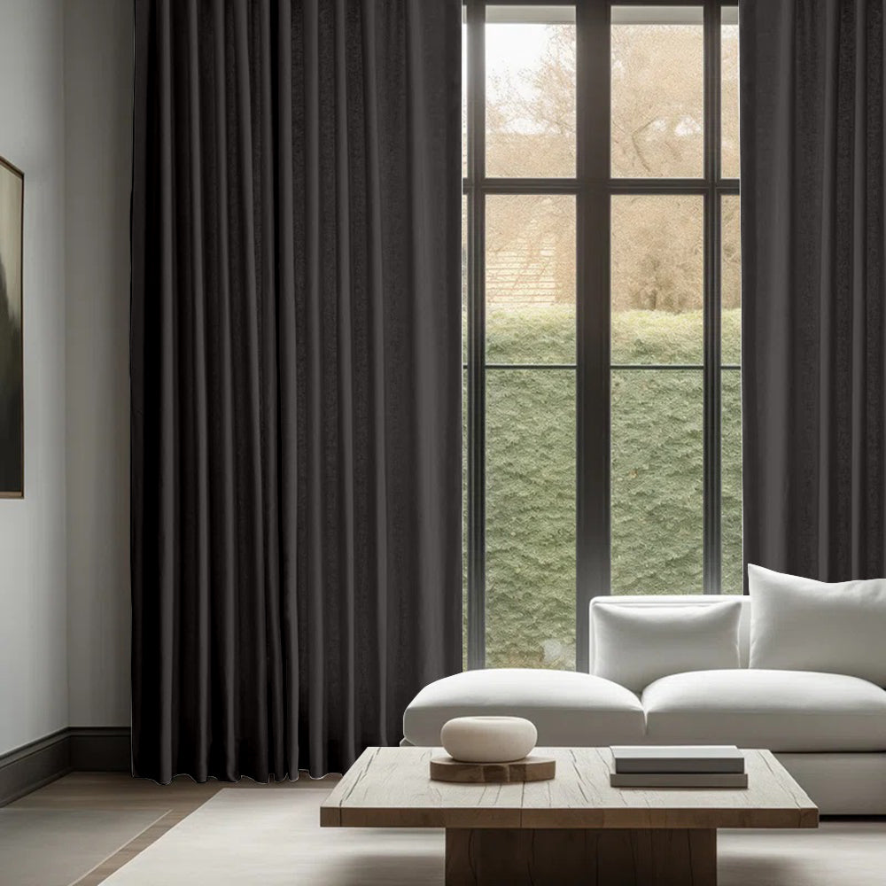 Skyler Linen Ripple Fold Curtain with Track Kit