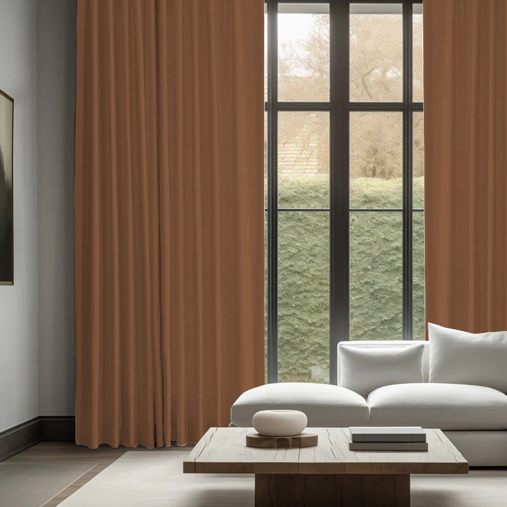 Skyler Linen Ripple Fold Curtain with Track Kit