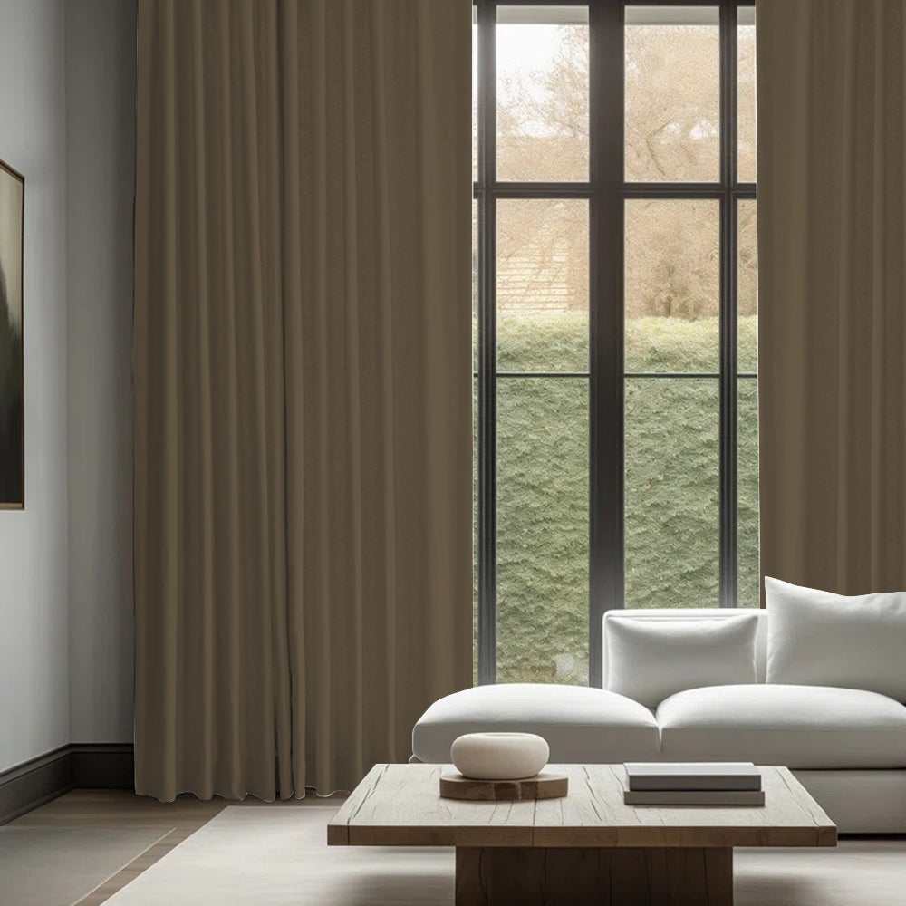 Skyler Linen Ripple Fold Curtain with Track Kit