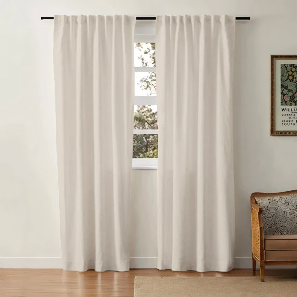 Aira Minimalist Linen Cotton Curtain Soft Top
