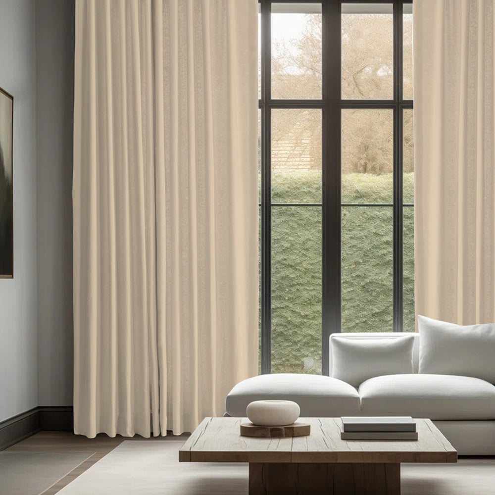 Skyler Linen Ripple Fold Curtain with Track Kit