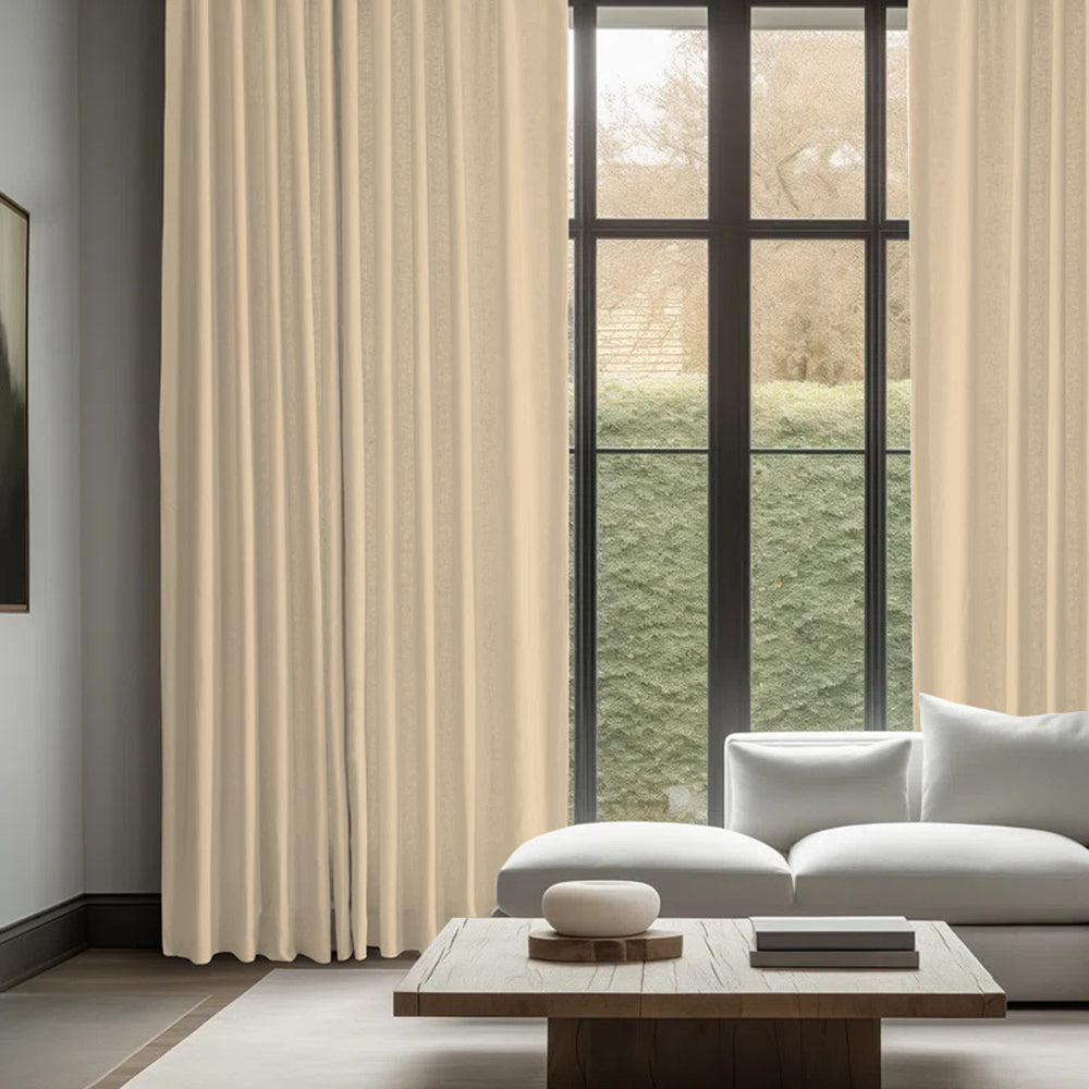 Skyler Linen Ripple Fold Curtain with Track Kit