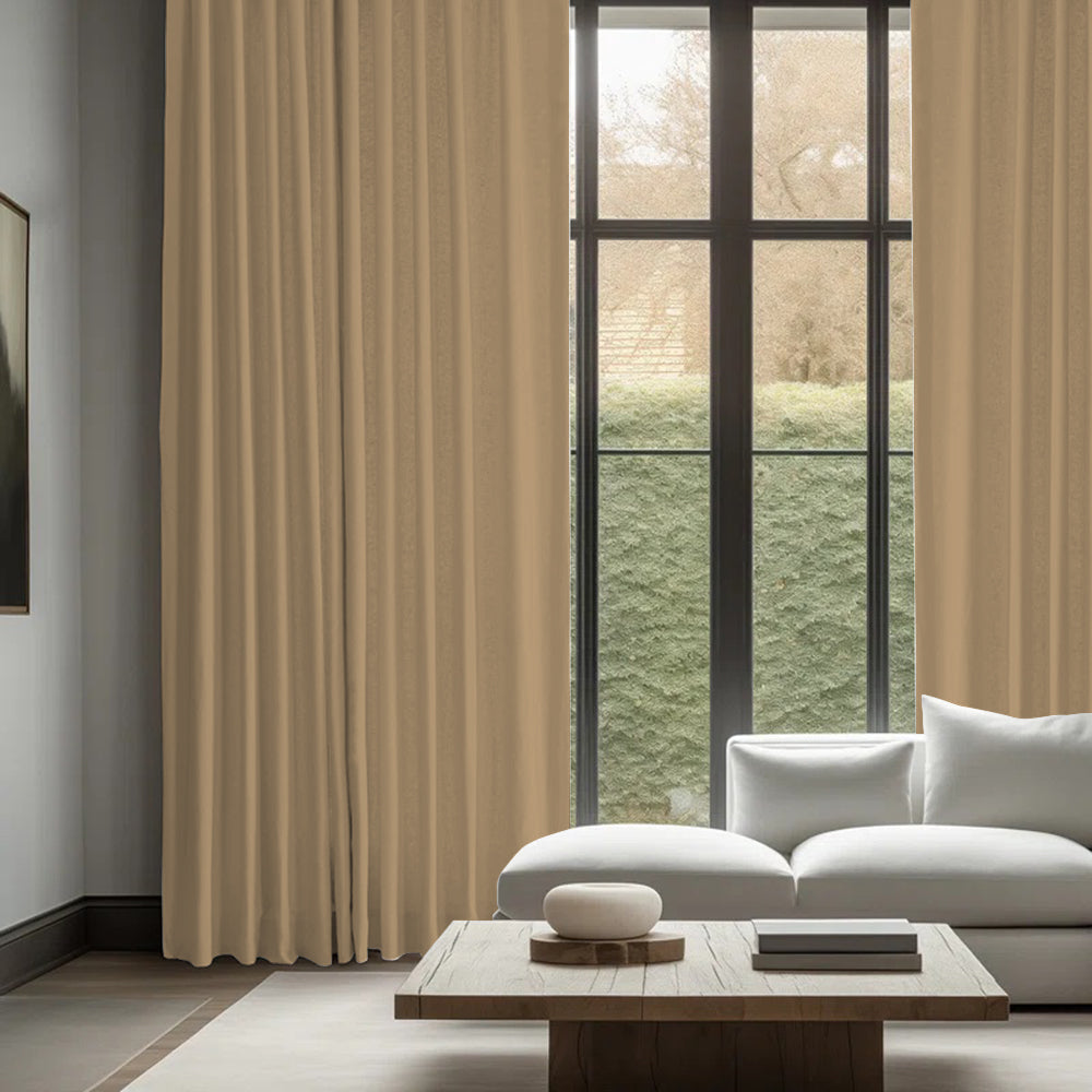 Skyler Linen Ripple Fold Curtain with Track Kit