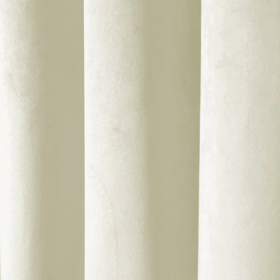 Luna Velvet Minimalist Ripple Fold Curtain with Track Kit