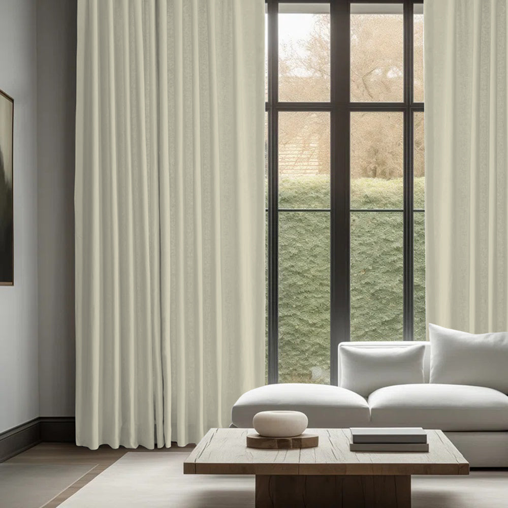 Skyler Linen Ripple Fold Curtain with Track Kit