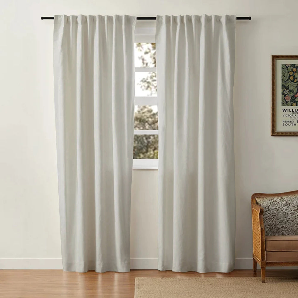 Aira Minimalist Linen Cotton Curtain Soft Top
