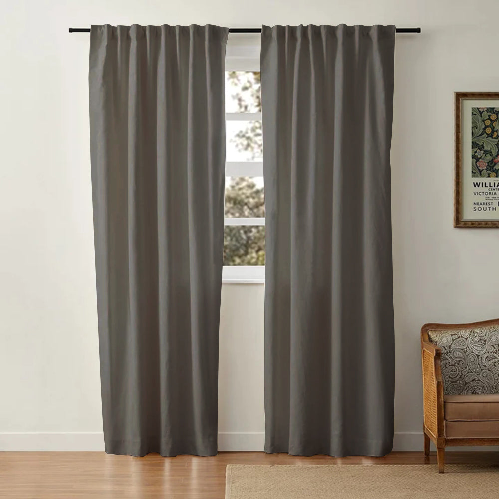 Aira Minimalist Linen Cotton Curtain Soft Top