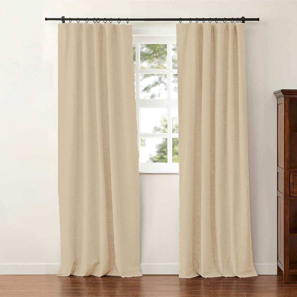 Aira Premium Linen Cotton Curtain Pleated