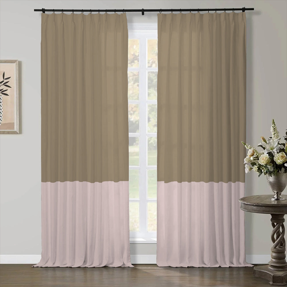 Aira Premium Linen Cotton Curtain Two-Tone Pleated