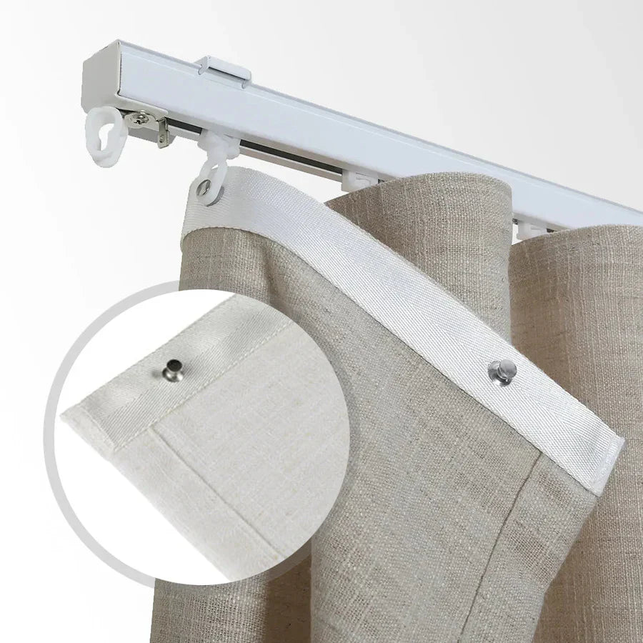 Skyler Linen Ripple Fold Curtain with Track Kit