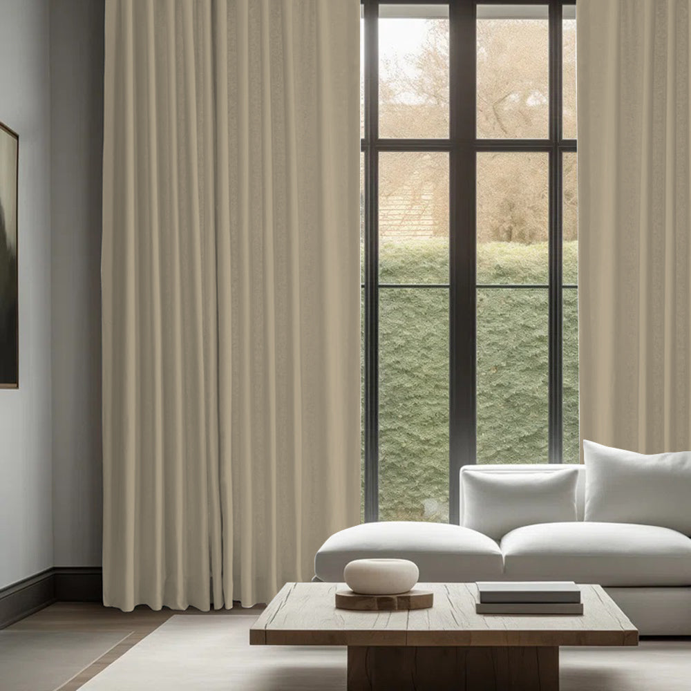 Skyler Linen Ripple Fold Curtain with Track Kit