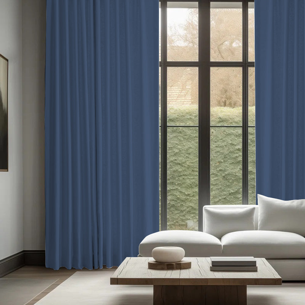 Skyler Linen Ripple Fold Curtain with Track Kit