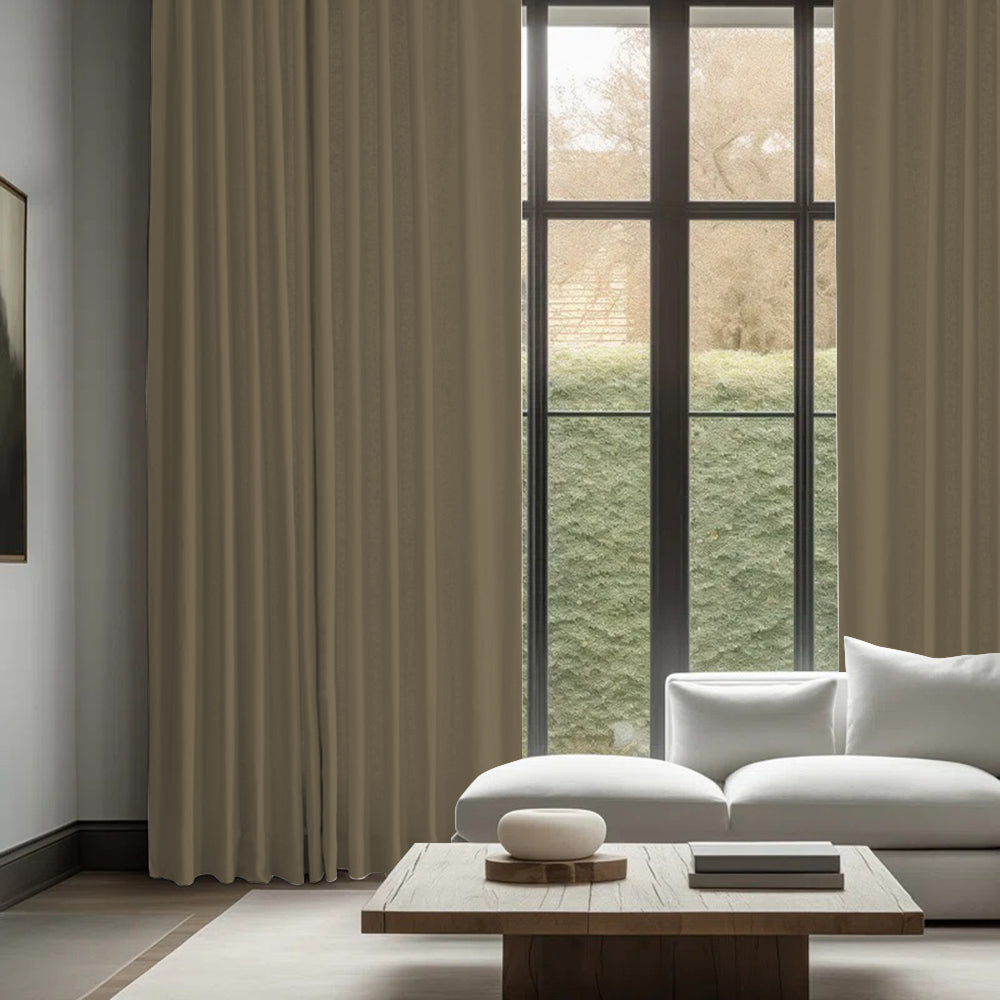 Skyler Linen Ripple Fold Curtain with Track Kit