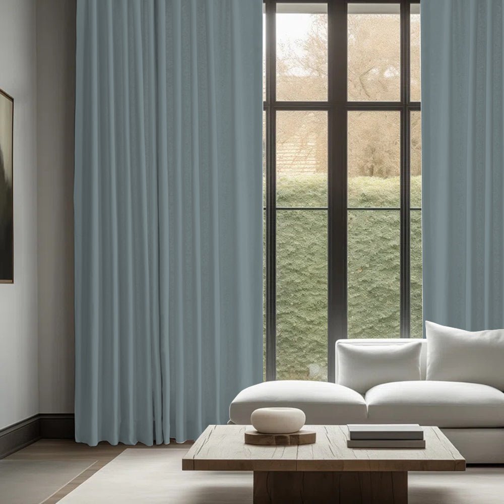 Skyler Linen Ripple Fold Curtain with Track Kit