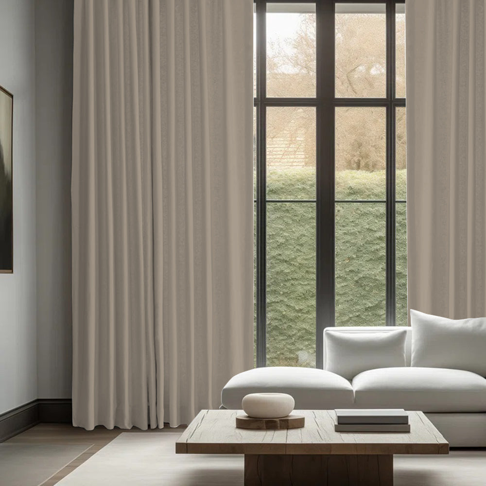 Skyler Linen Ripple Fold Curtain with Track Kit