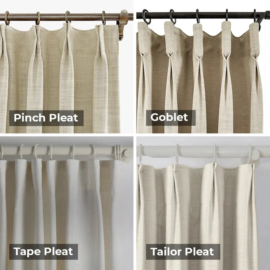 Skyler Linen Blackout Curtain Pleated