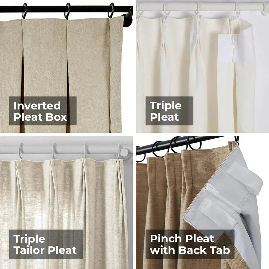 Skyler Linen Blackout Curtain Pleated
