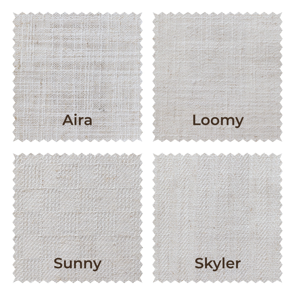 Sunny Linen Blackout Ripple Fold Curtain with Track Kit
