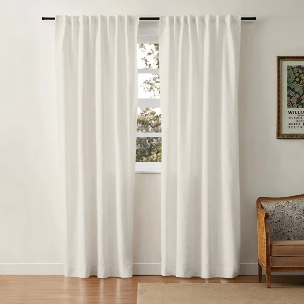 Aira Minimalist Linen Cotton Curtain Soft Top