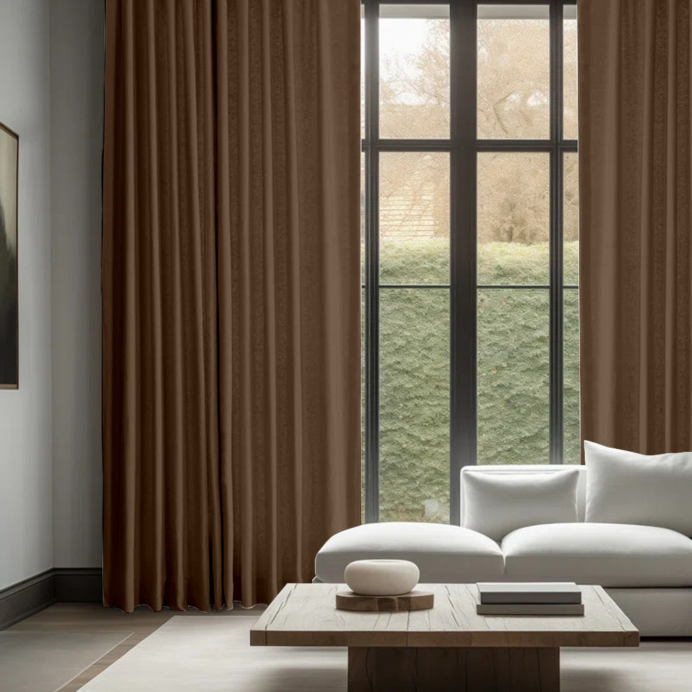 Skyler Linen Ripple Fold Curtain with Track Kit