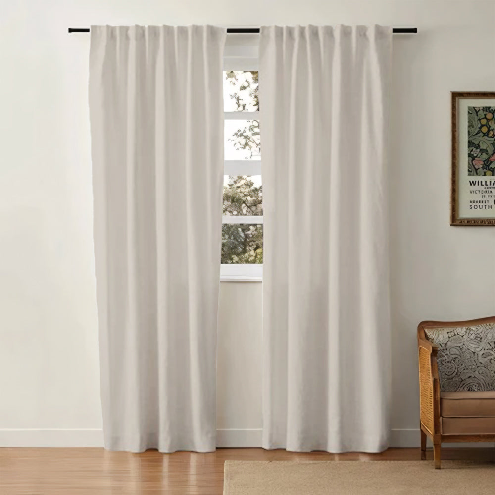 Aira Minimalist Linen Cotton Curtain Soft Top
