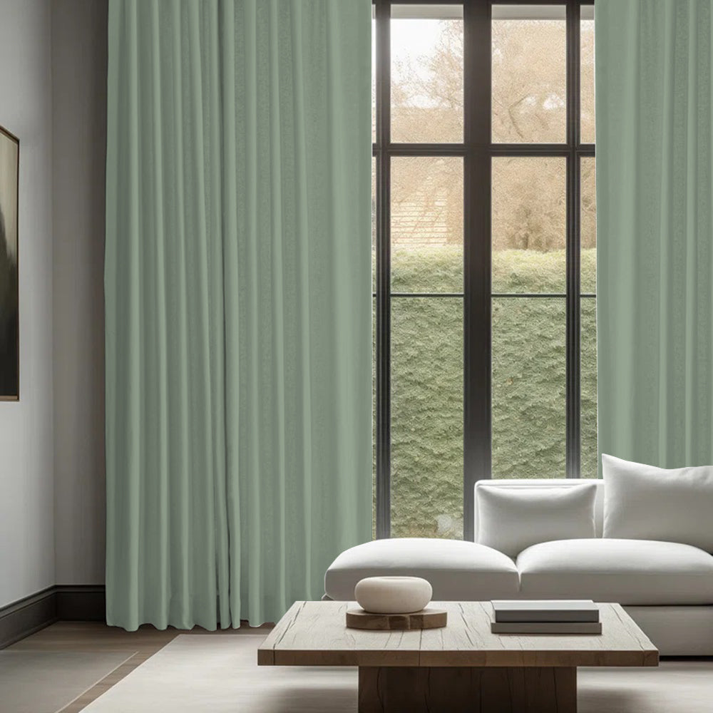 Skyler Linen Ripple Fold Curtain with Track Kit