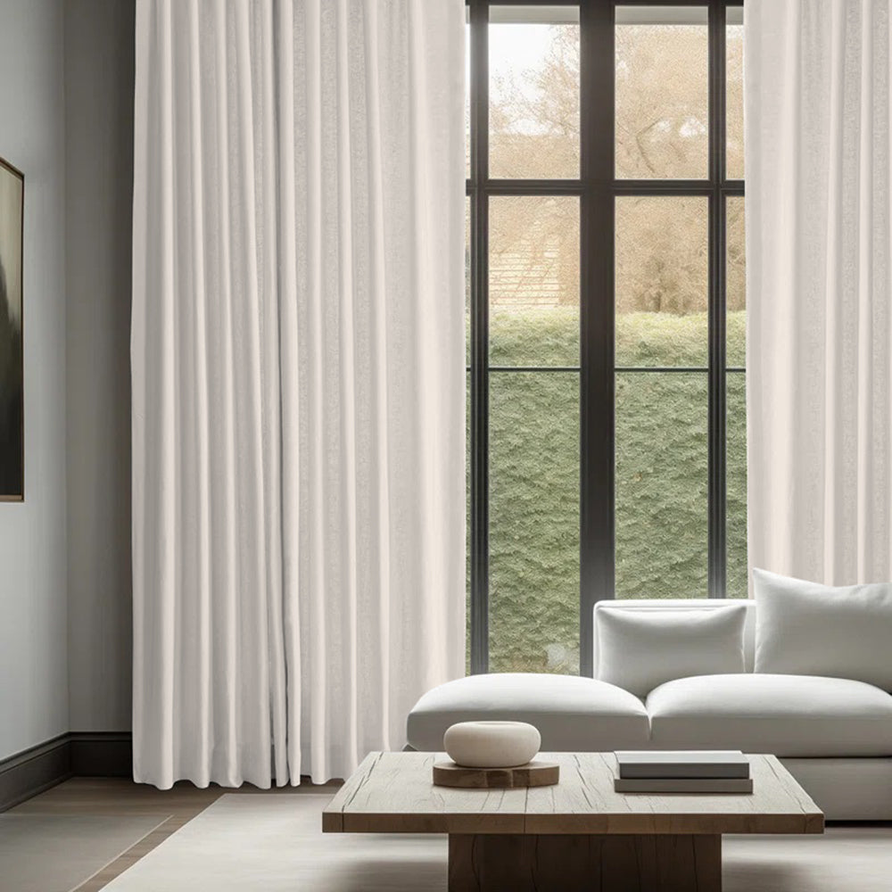 Skyler Linen Ripple Fold Curtain with Track Kit
