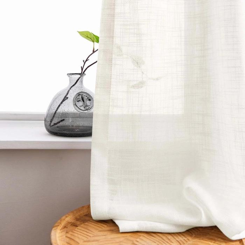 Linen Semi Sheer Curtains Pleated Ela