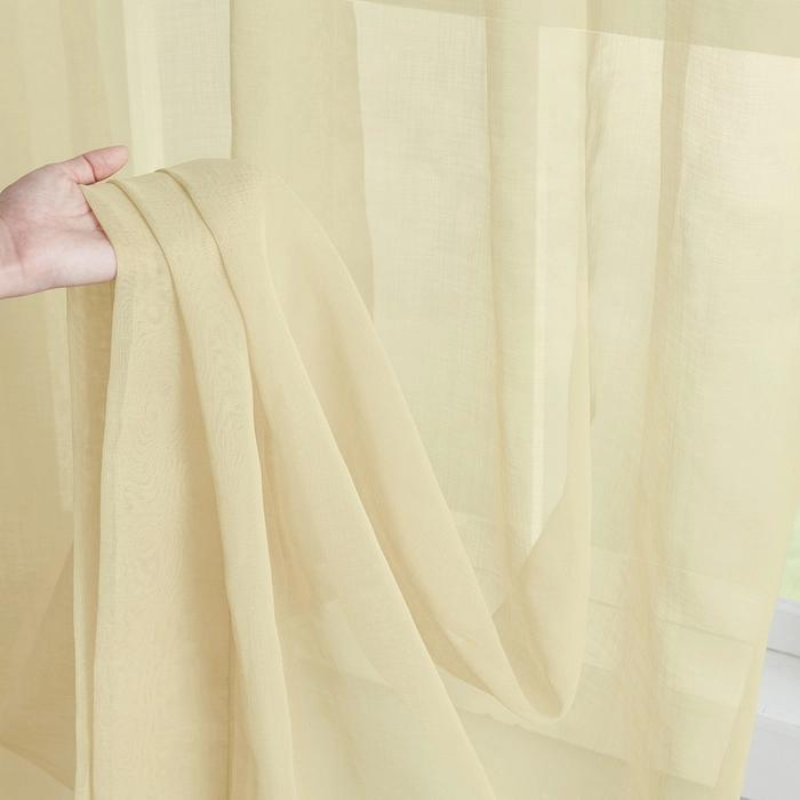 Light Sheer Curtains Grommet Snow