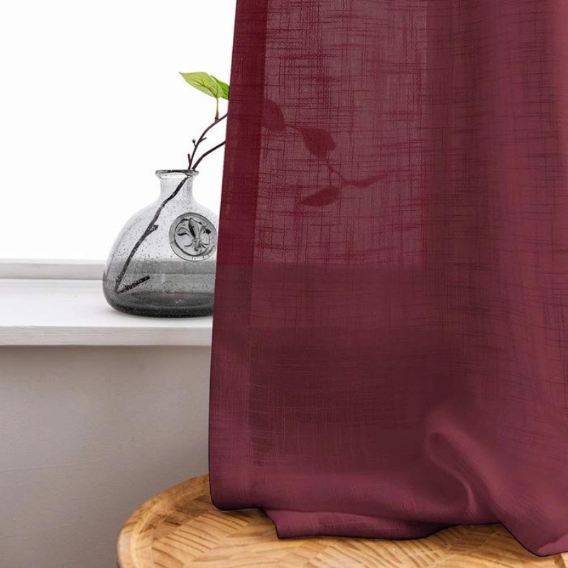 Linen Semi Sheer Curtains Grommet Ela