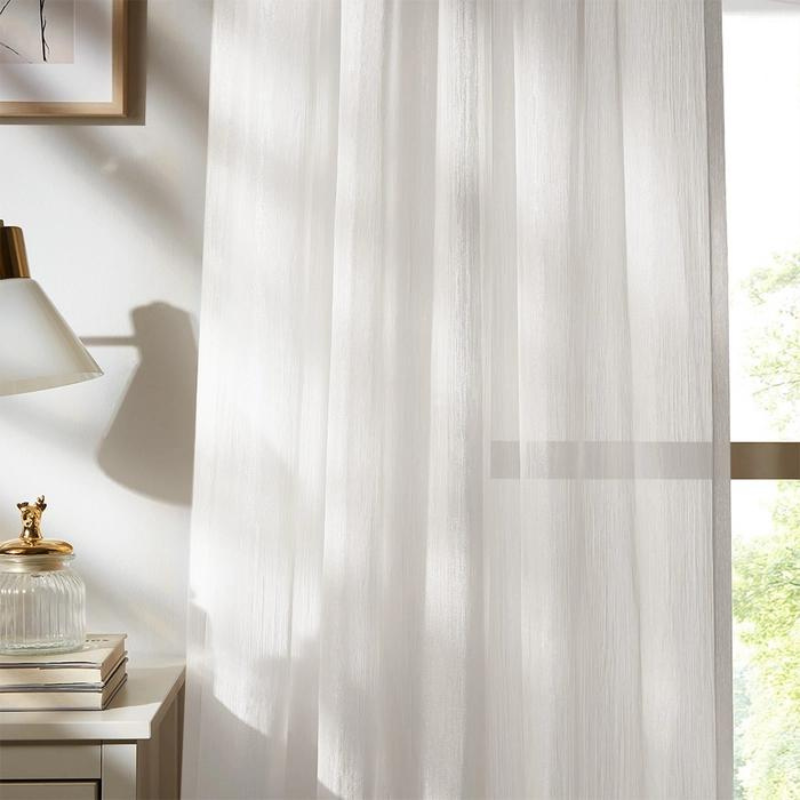 Streamer Shiny Sheer Curtains Pleated Ivy