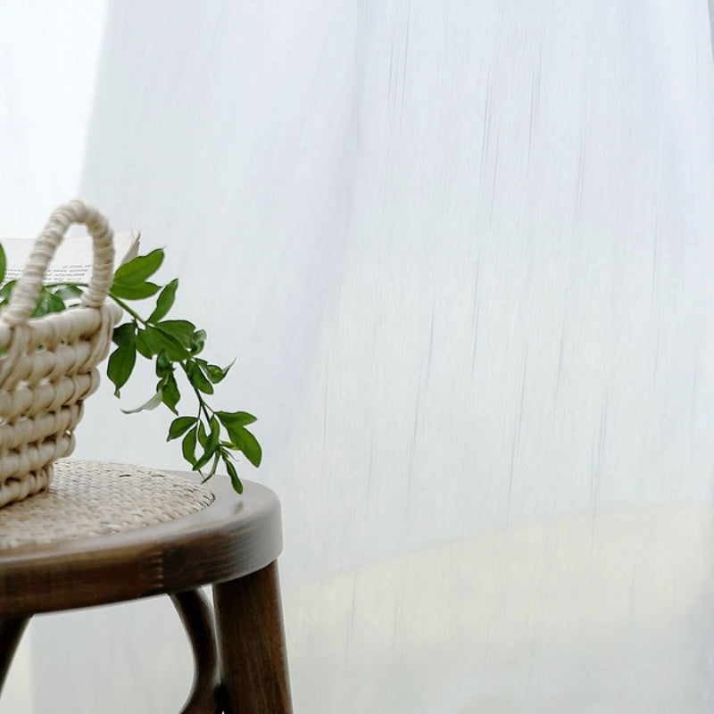 Linen Look Semi Sheer Curtains Pleated Faye