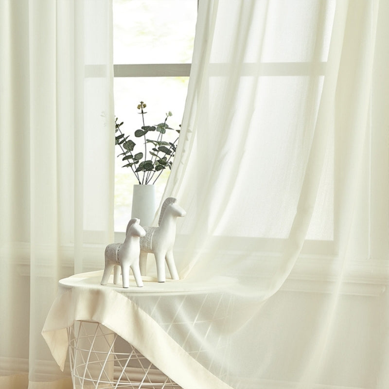 Solid Sheer Custom Curtains Soft Top Mira