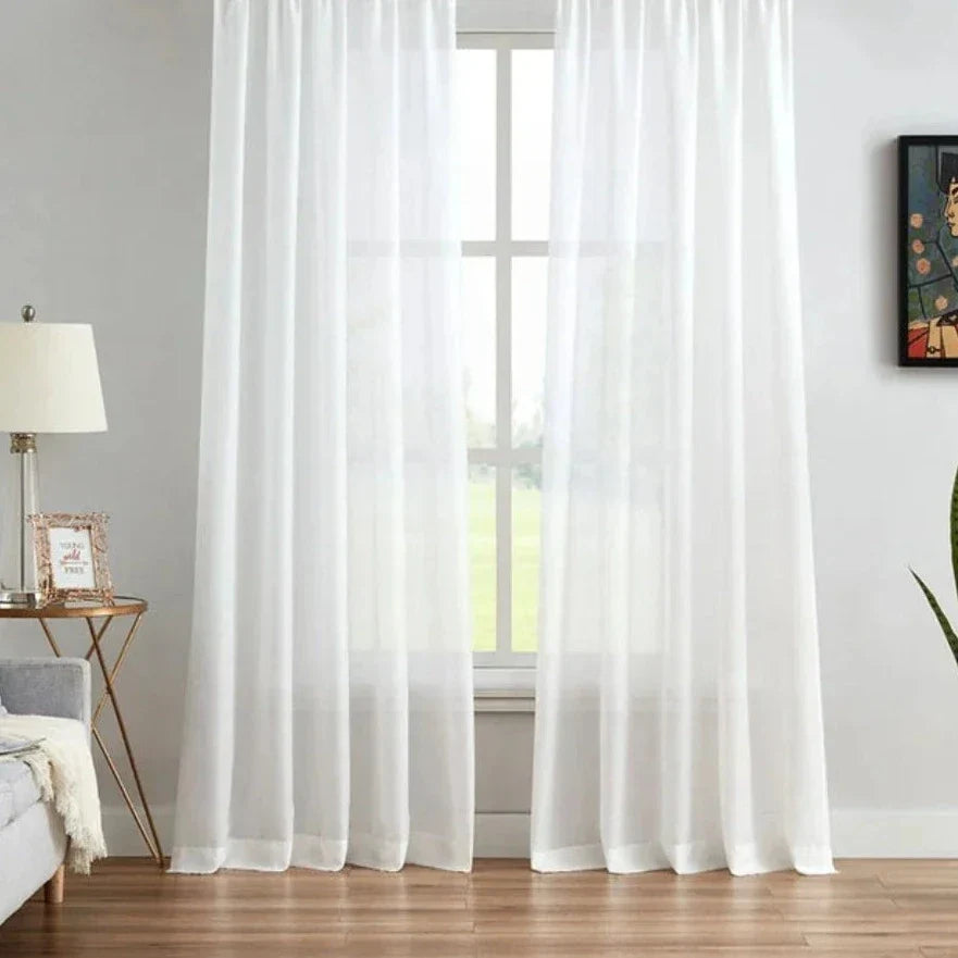 Herringbone Texture Semi Sheer Curtains Soft Top Mina