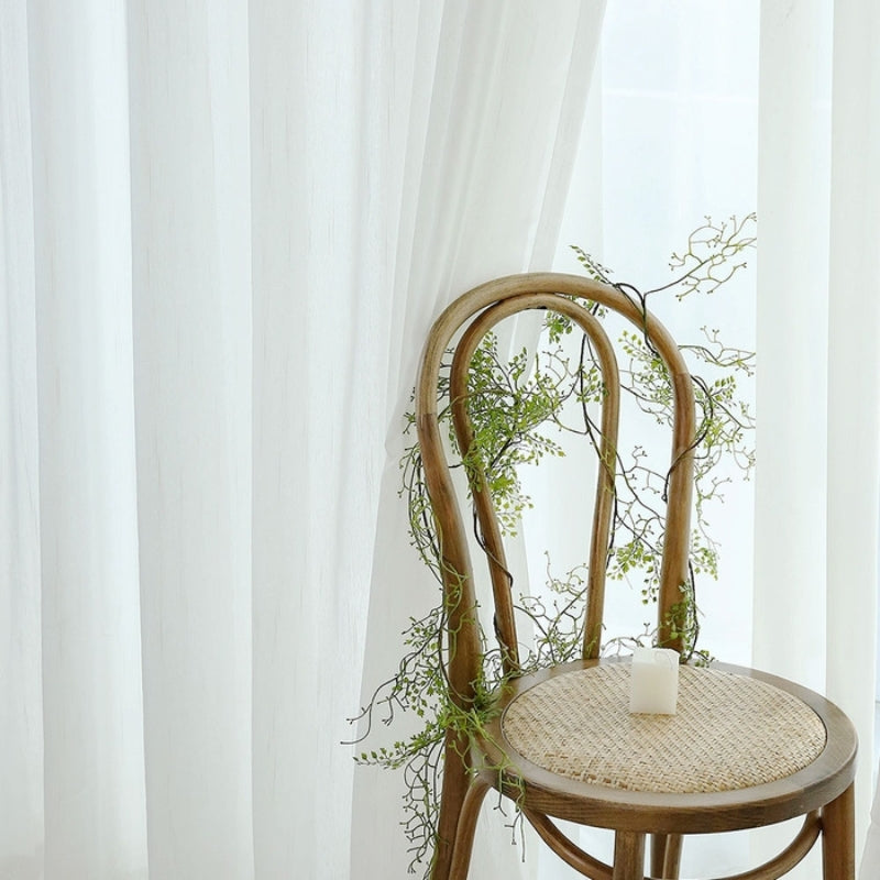 Linen Look Semi Sheer Curtains Pleated Faye