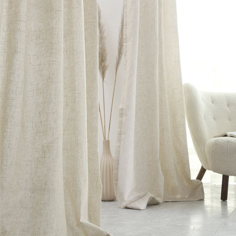 Linen Semi Sheer Curtains Grommet Sora