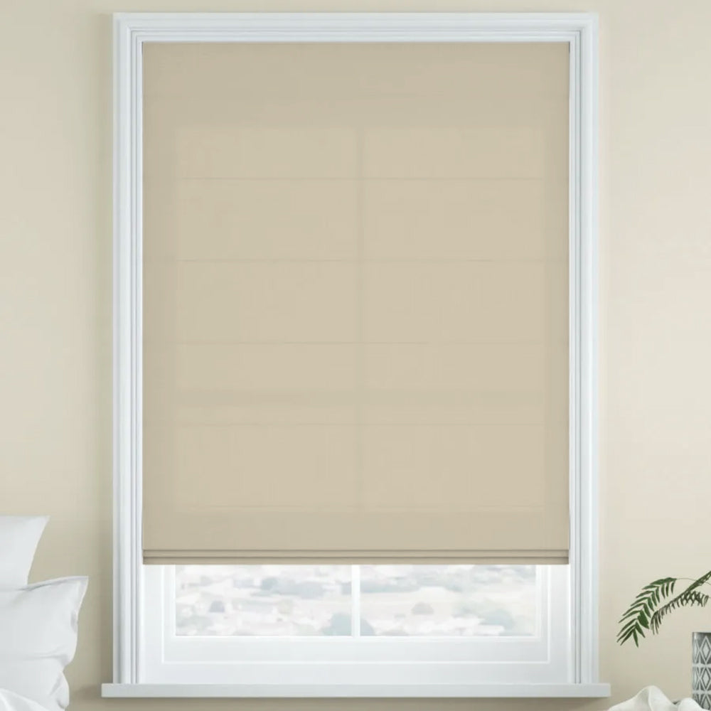 Aira Blackout Linen Cord Lift Roman Shade