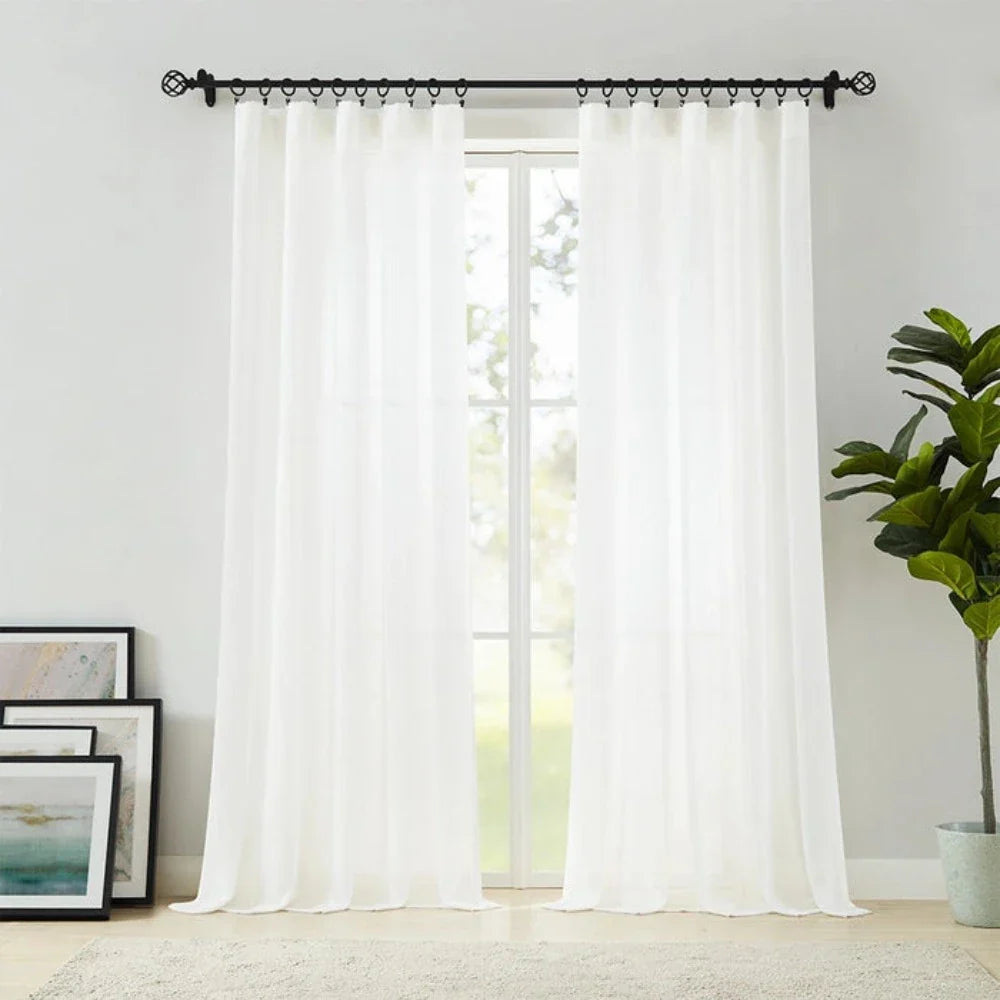 Crepe Texture Semi Sheer Curtains Grommet Vera