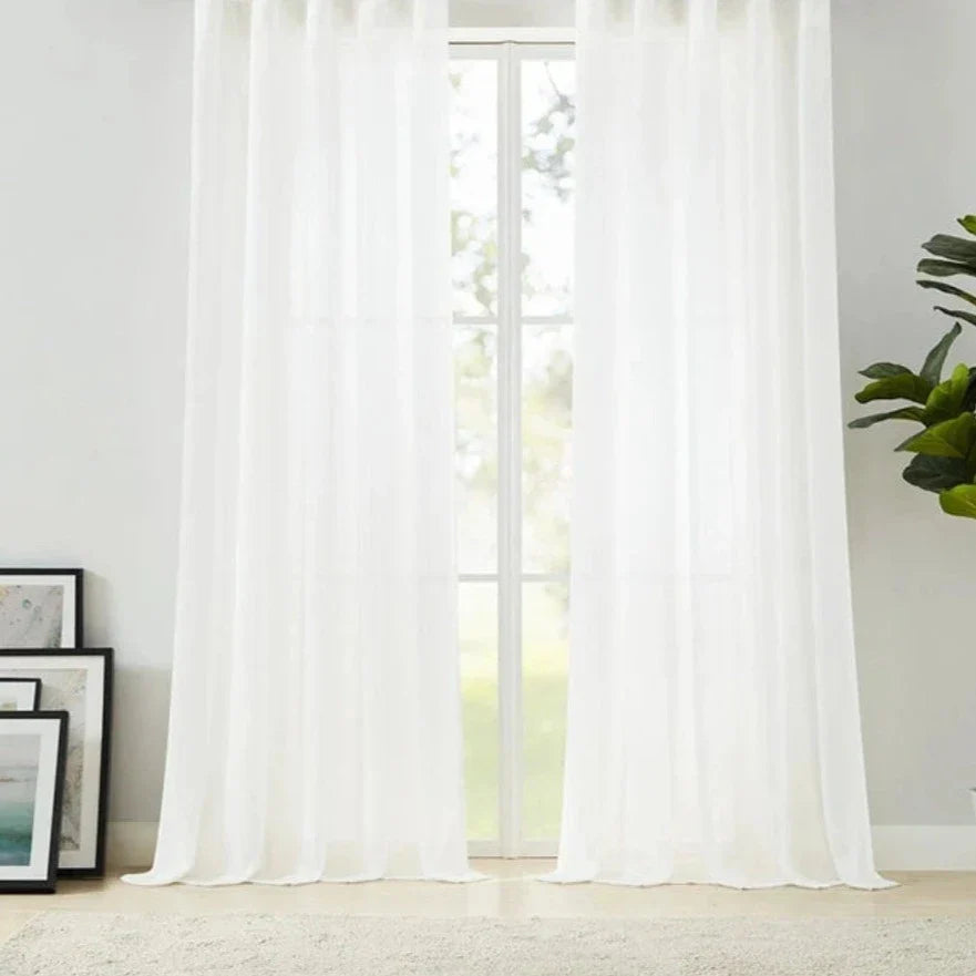 Crepe Texture Semi Sheer Curtains Soft Top Vera