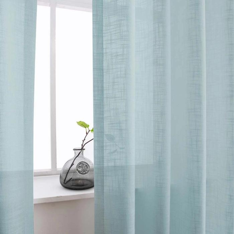 Linen Semi Sheer Curtains Pleated Ela