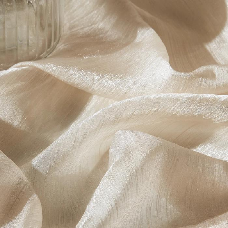 Streamer Shiny Sheer Curtains Pleated Ivy