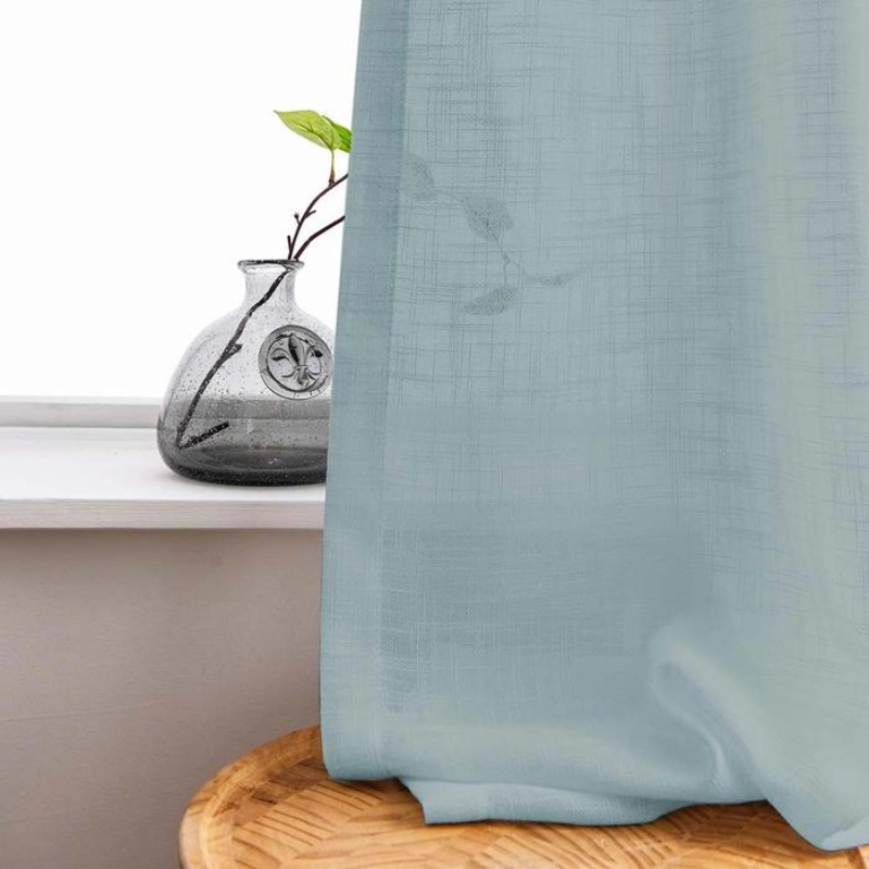 Linen Semi Sheer Curtains Pleated Ela