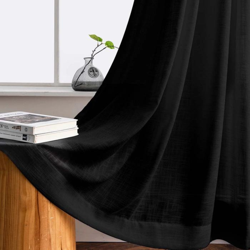 Linen Semi Sheer Curtains Soft Top Ela