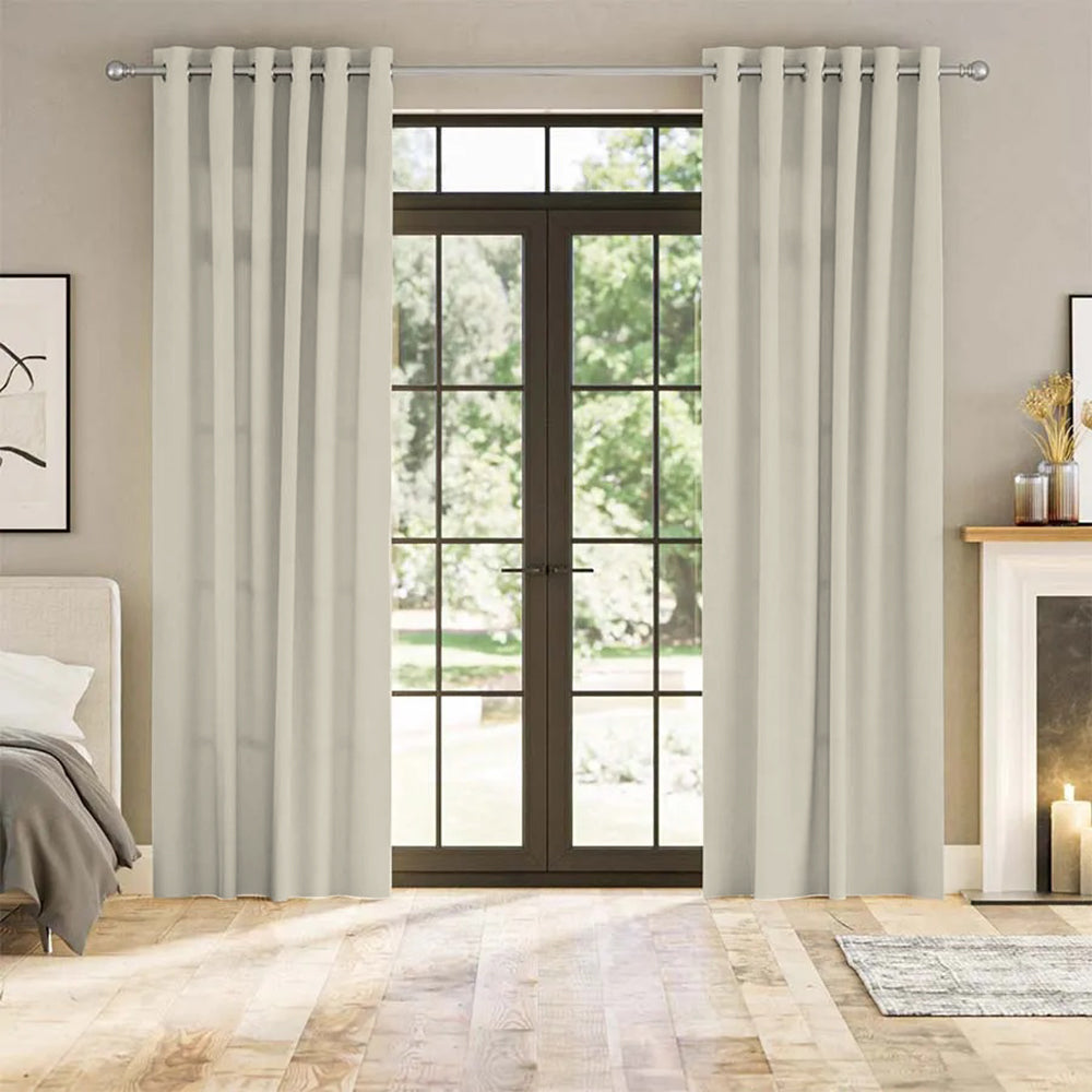 Velvet Minimalist Curtain Grommet Luna